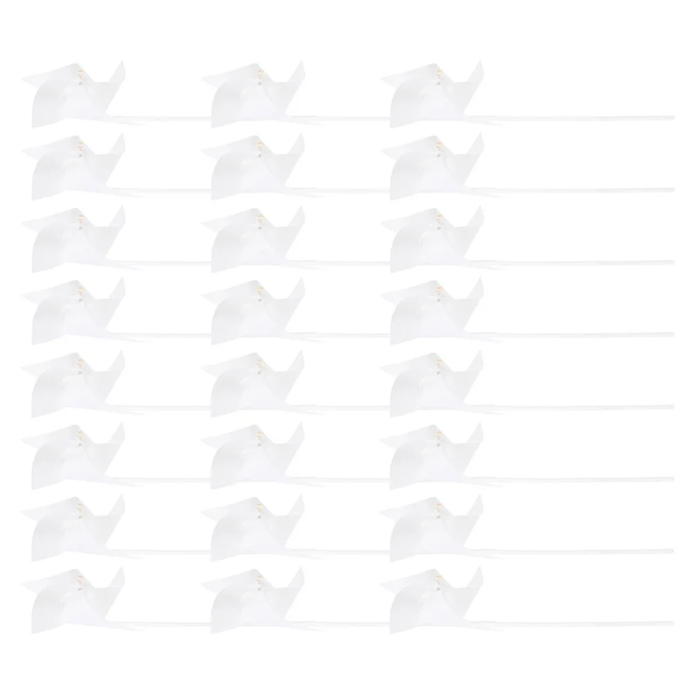 

36 Pcs Children's Toys Paper Windmills Kids Party Favors Unpainted Pinwheel Graffiti DIY Blank White Plastic Painting