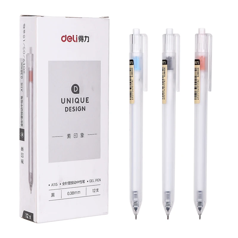 

3/6/12 Pcs Gel Pen 0.38mm Black Ink Stationery Store Bolígrafos Papelería Kawaii Learning Office Signature Pen School Supplies