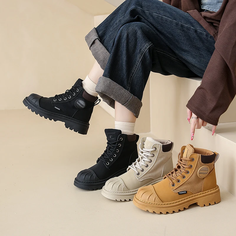 

2023 Fall and Winter Round Head Women's Boots Cowboy High Heel Large Size Wom