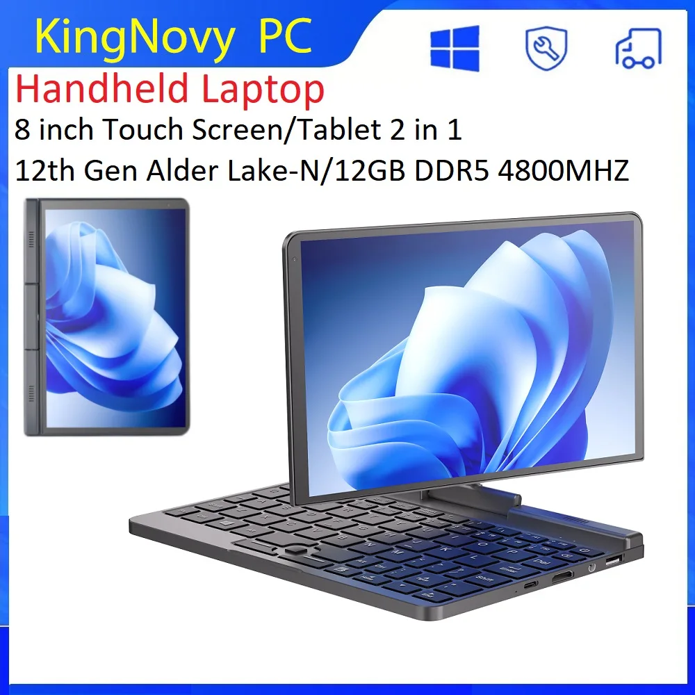 Планшет 2-в-1 с 8-дюймовым сенсорным экраном, Intel Alder Lake N100 ...