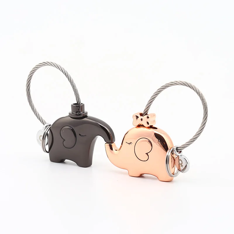 

Milesi One Pair of Elephant Couples Keychain Lovers Key Ring Women's Bag Charm Gift Trinket pendant for car key chain k0180
