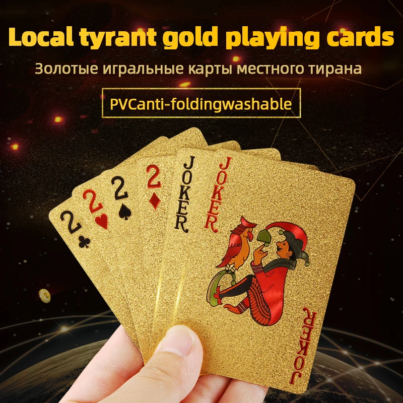 Пластиковые покерные игральные карты набор волшебных карт из фольги 24 К золота