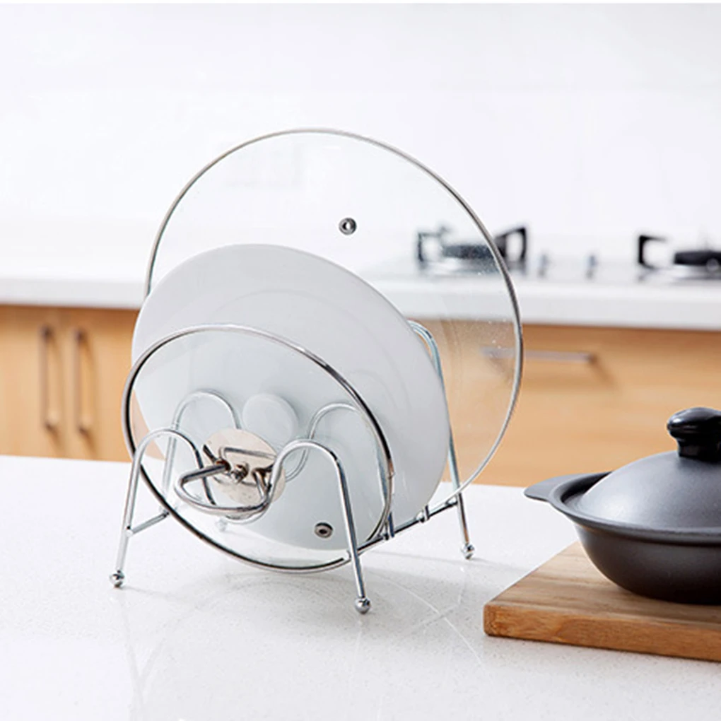 

Pot Lid Holder Rustproof Pan Lids Racks Pantry Kitchen Accessories