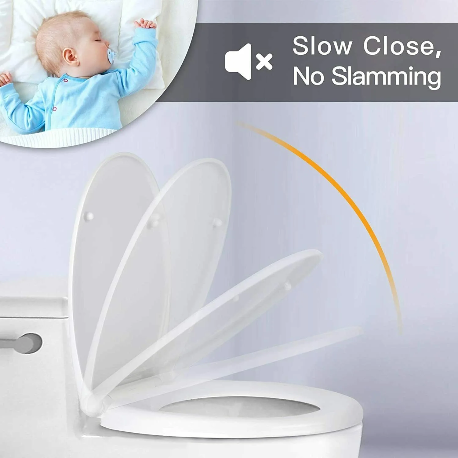 

Toilet Seat Soft Close Seat White with Quick Release for
