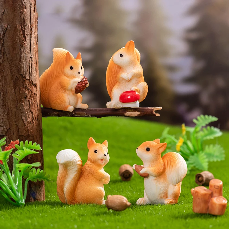 Милая смоляная мини-фигурка белки сосновые шишки кавайные аксессуары украшение