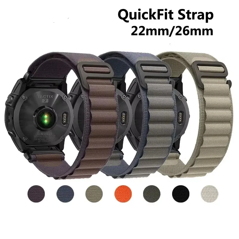 Фото Быстросъемный нейлоновый ремешок 22 мм 26 мм для Garmin Fenix 8 7X Pro Fenix 6X 6 5X 5 Plus Tactix 7 Forerunner 935 945 Enduro 1 2 Ремешок для часов №3