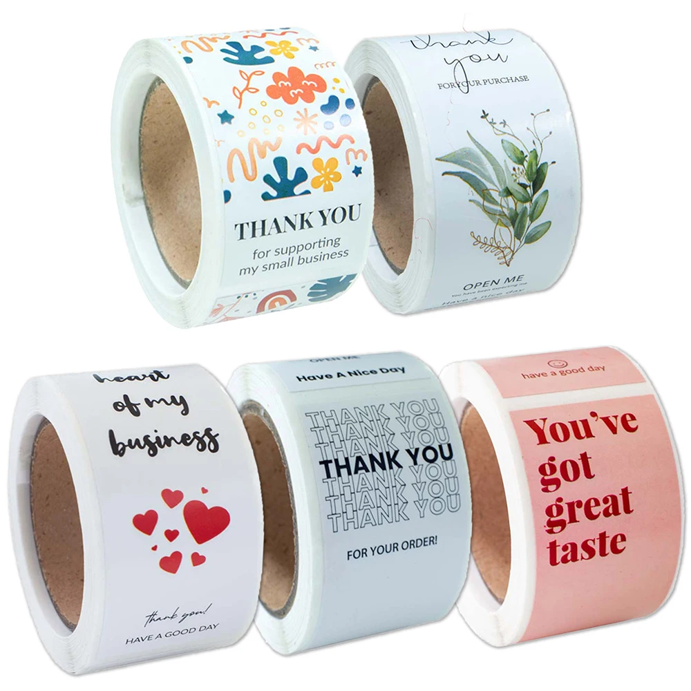 

100pcs/Roll Gift Wrap Seal Happy For You Sticker Small Business Gift Box Packaging Decorative Thank You Stamp Sticker