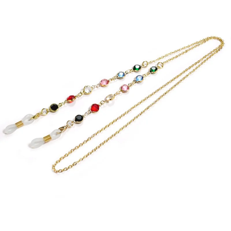 Цепочка для очков цветная металлическая веревка с защитой от потери цепочка со