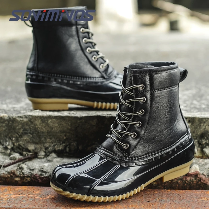Womens Duck Boot | Waterproof Shell | Fur Lined Insulated Winter Snow Boot Winter Duck Boots Waterproof Lace Up Rain Duck Boots