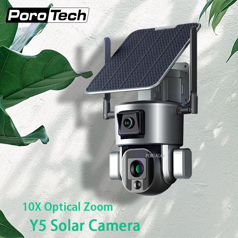 

Dual Camera Solar Powered Camera Security System Outdoor Wireless Contains 20000mah battery 4G Wireless Version 10X Optical Zoom