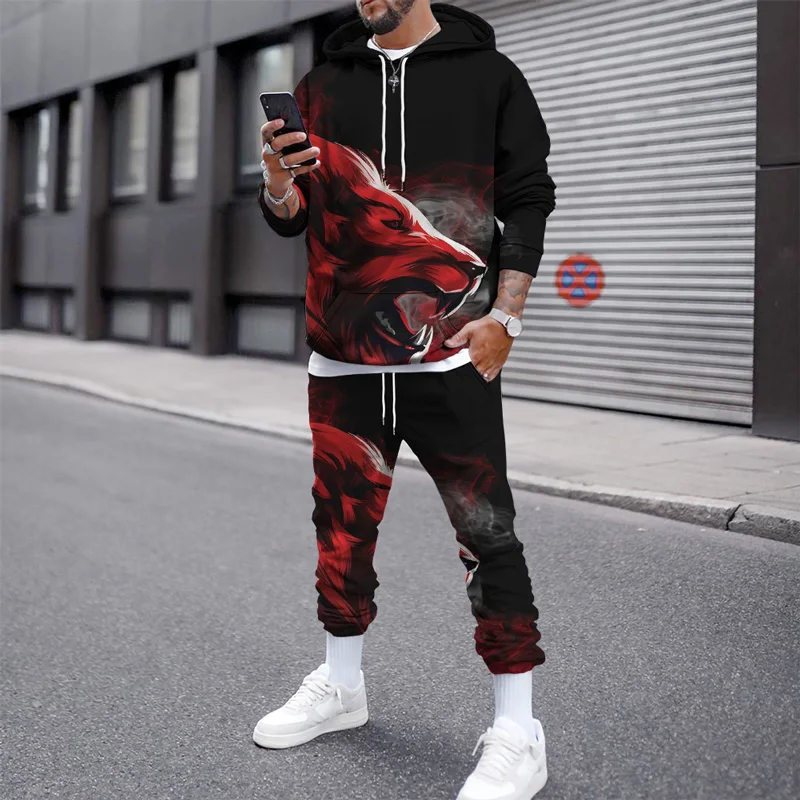 

New Autumn Winter Athletic Sets Men Tracksuit Sportswear Hoodies Long-Sleeve Sweatshirt Sweatpants Sets Men's Clothing Oversized