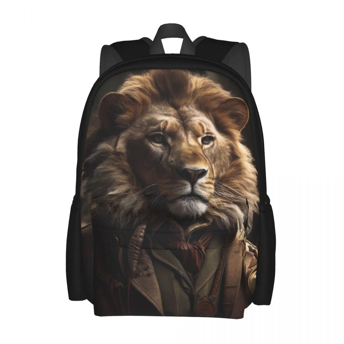 

Lion Backpack Personify Hunting Animal Camping Backpacks Boy Girl Elegant School Bags Colorful Big Rucksack