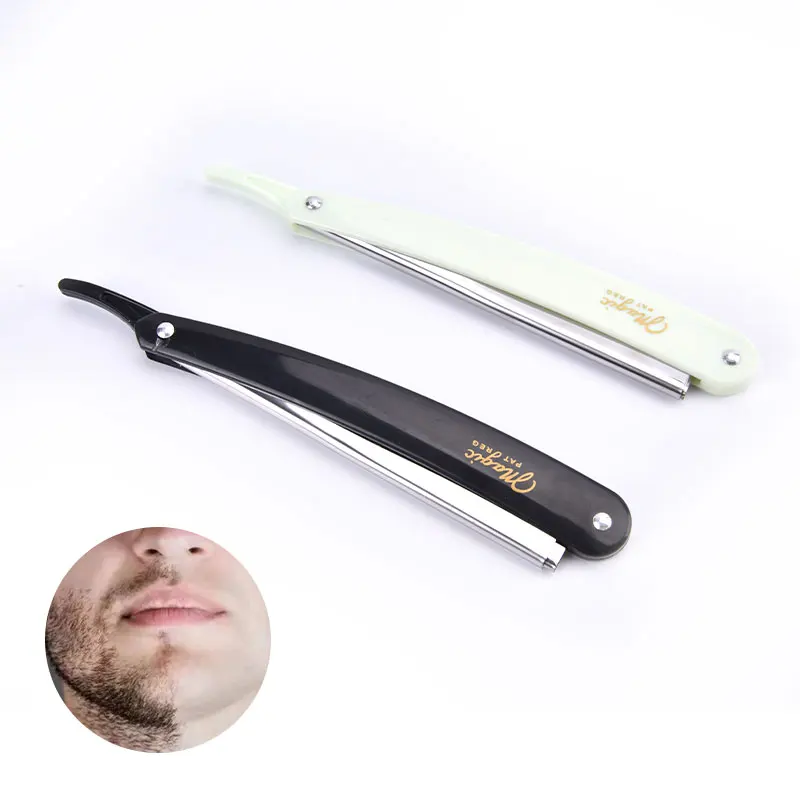 

2 Colors Professional Manual Shaver Straight Edge Stainless Steel Sharp Barber Razor Folding Shaving Beard Cutter With Blade