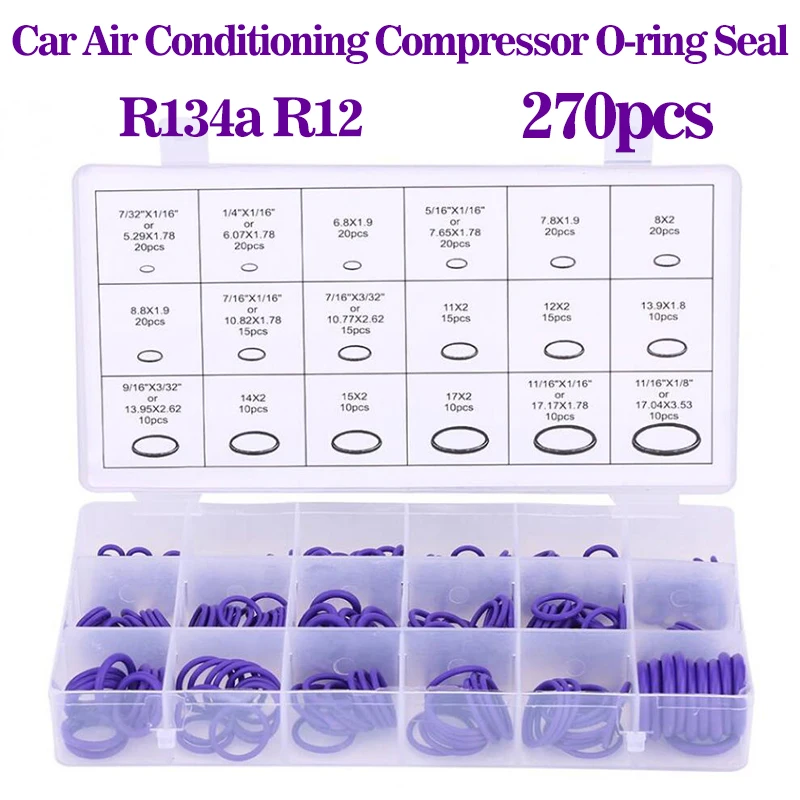 

Набор уплотнительных колец R134a R12 HNBR, резиновые уплотнительные кольца в ассортименте для автомобиля, автомобильного кондиционера, инструмент для ремонта системы кондиционера