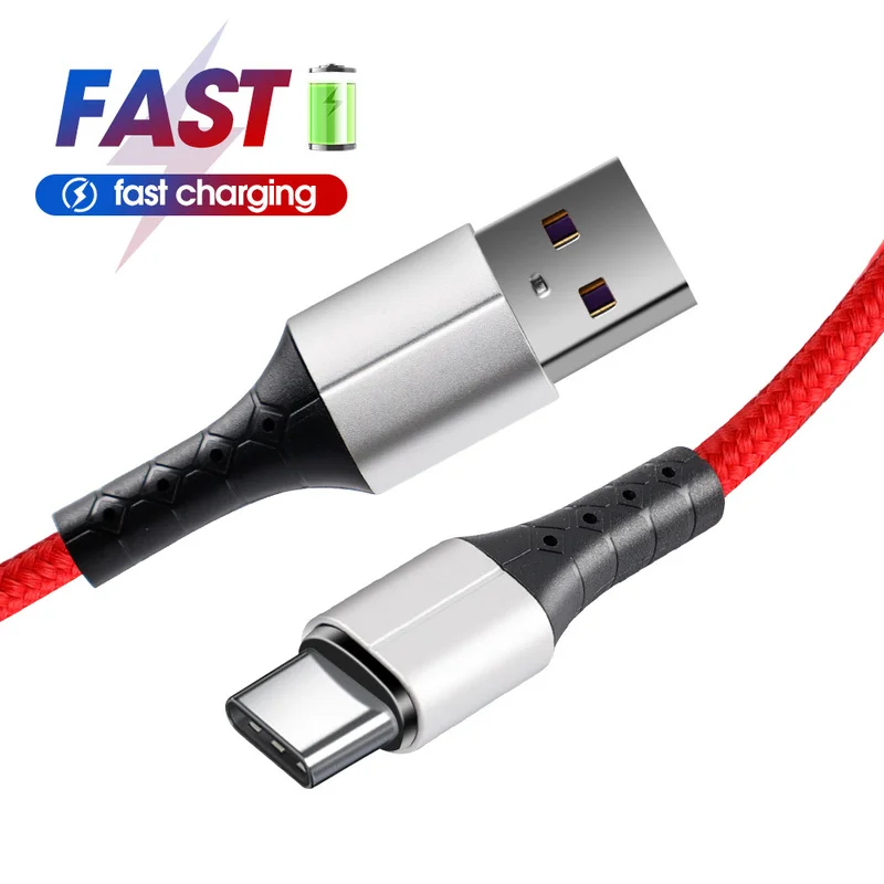 

Micro USB/Type C Fast Charging Data Cable Cord 1M Nylon Braided Mobile Phone Charging Wire For Apple/Android System