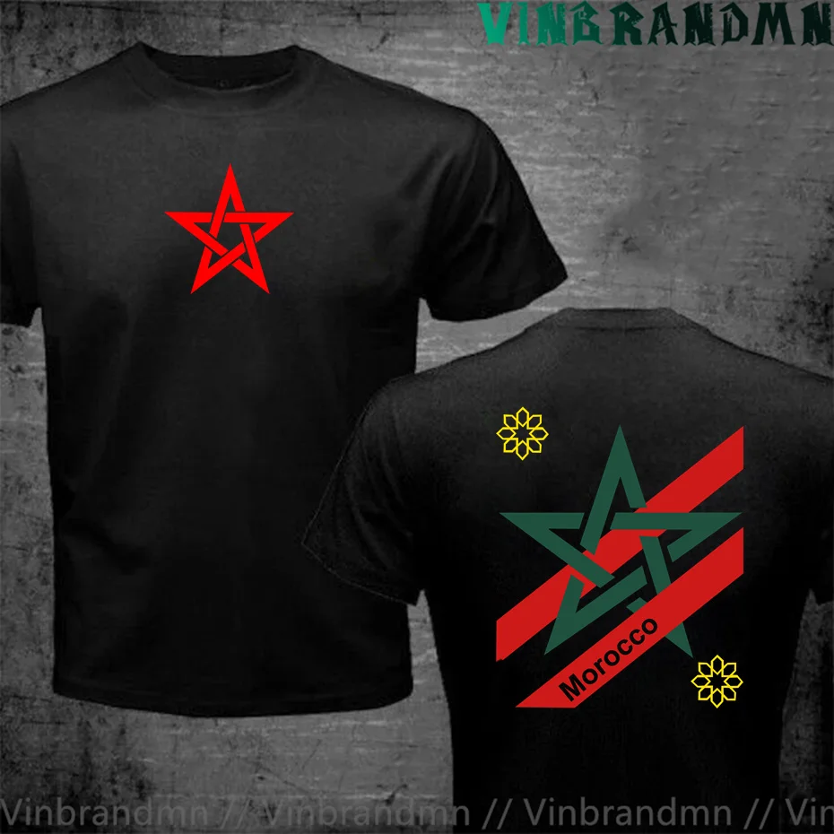 Vintage MA Morocco Flag T Shirt Men Fashion Sports tshirt Moroccan Spirit Totem Emblem T-Shirt Maroc MAR Clothing Homme Top Tees