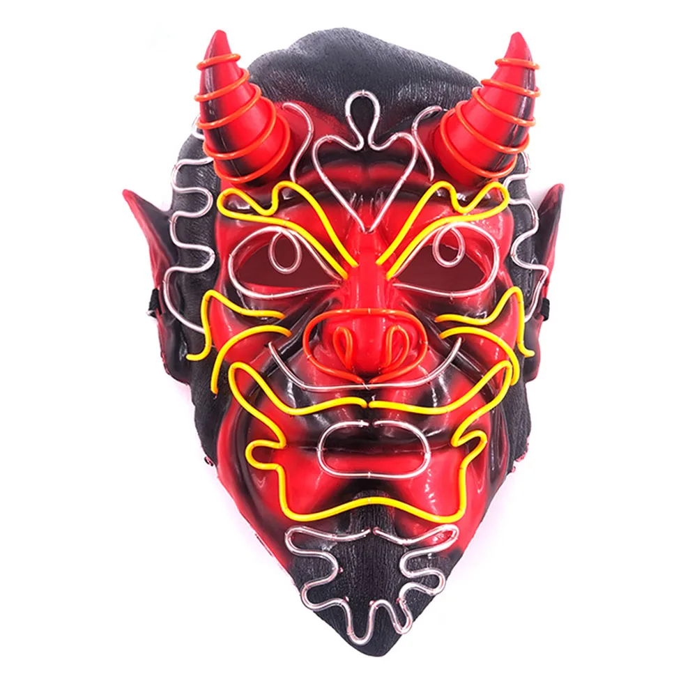 Забавный Хэллоуин с подсветкой косплей маска дракона светодиодная светящаяся