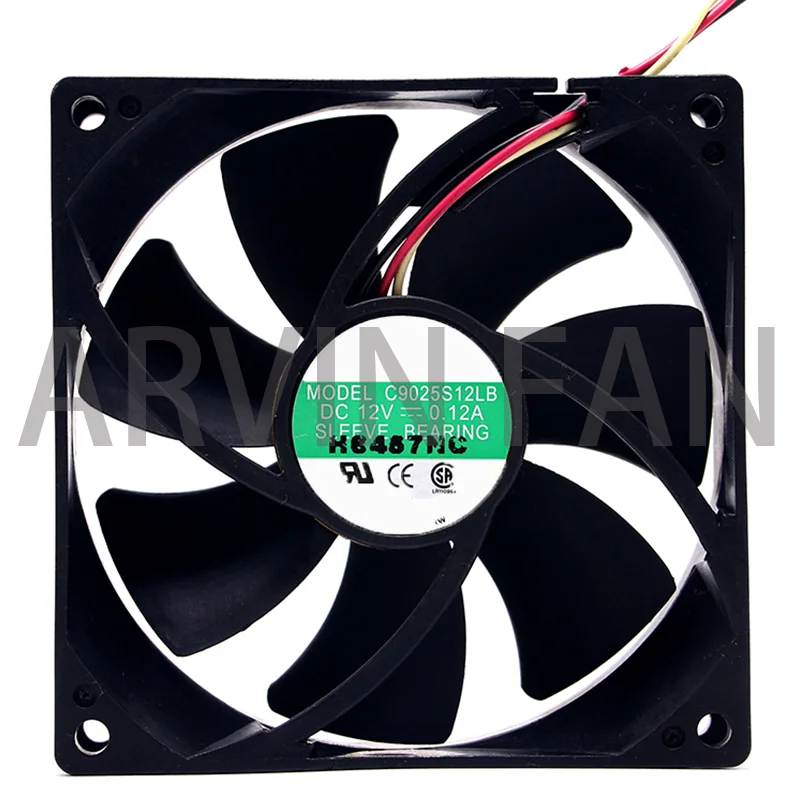 92 мм 12 В Mute чехол охлаждающий вентилятор C9025S12LB 12 В 0.12A 9025 PC Cooler 92X92X25mm