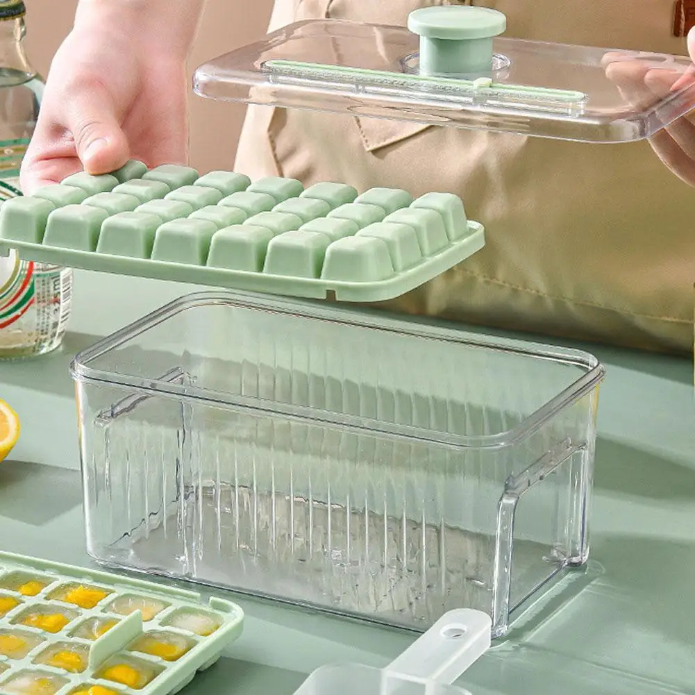 

Multi-layer Ice Mold Ice Cube Tray One-button Press Type Ice Mold Box With Lid For DIY Kitchen Accessories Juice Mold V1W4