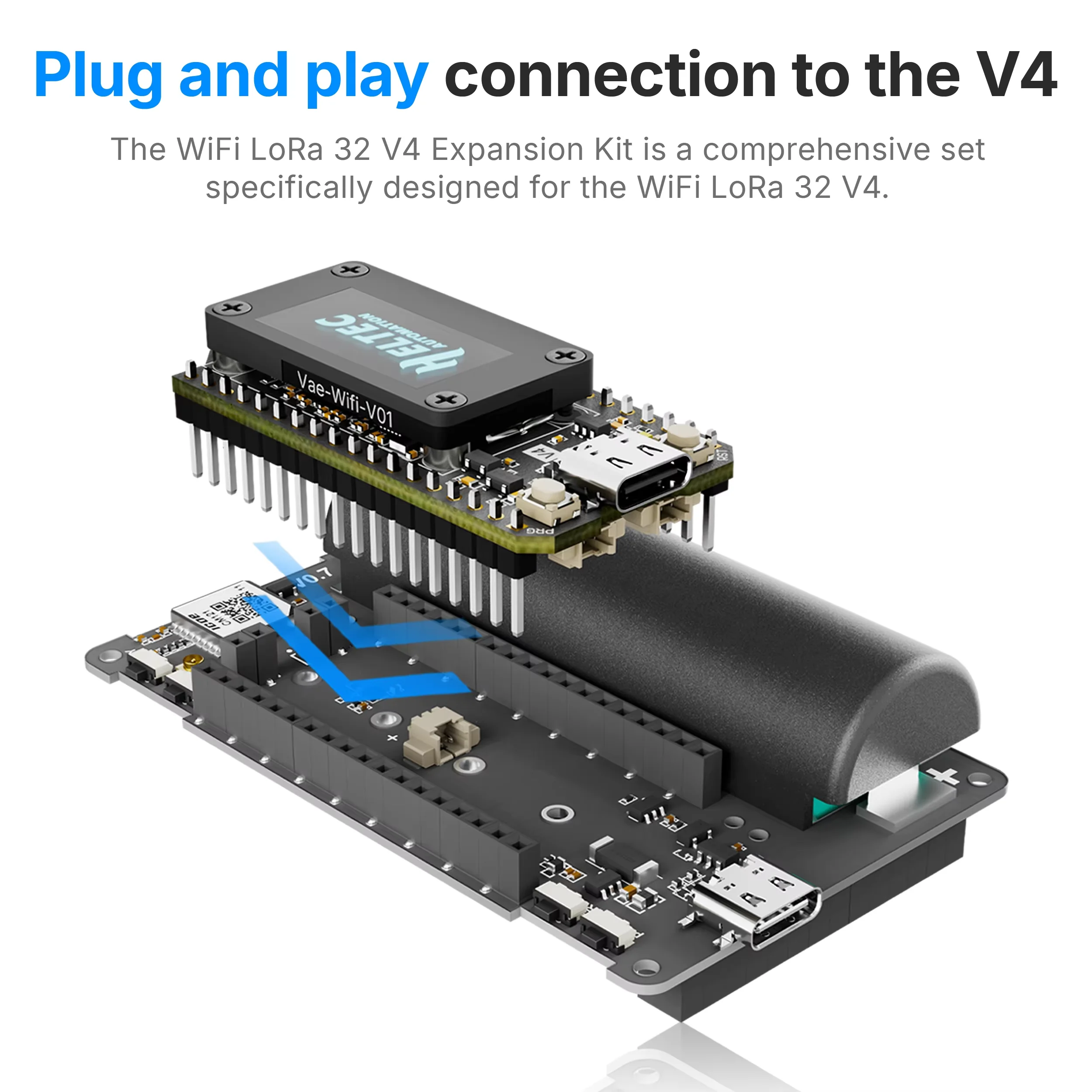 Фото Комплект расширения WiFi LoRa 32 Heltec V4 ESP32S3 SX1262 928 МГц с GPS-модулем, закаленным стеклом/сенсорным экраном для Meshtastic LoRaWAN №3