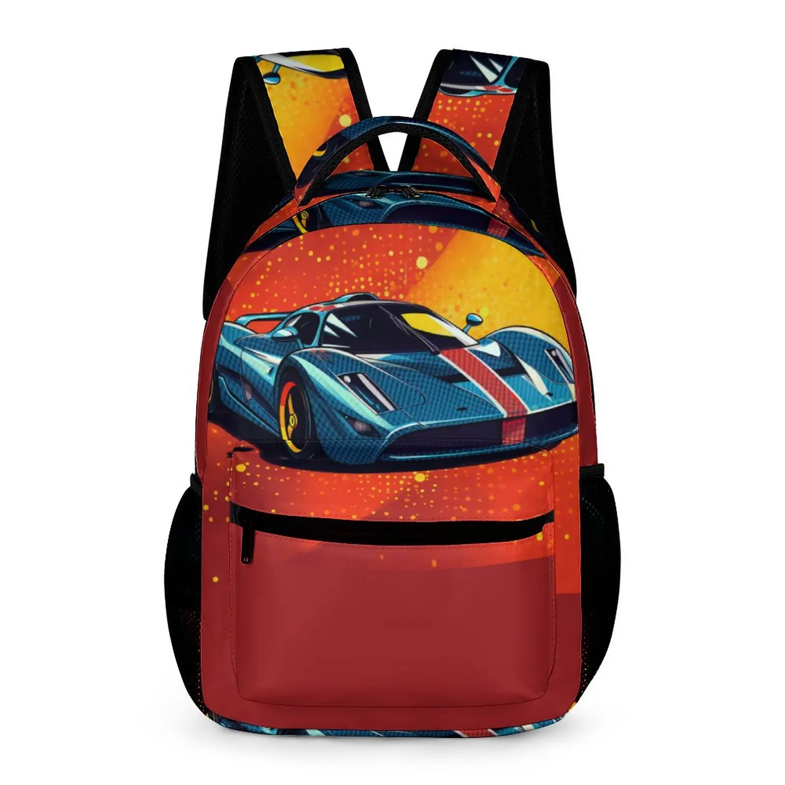 

Passionate Sports Car Backpack Male Retro Multicolored Print Backpacks Streetwear High School Bags Travel Colorful Rucksack