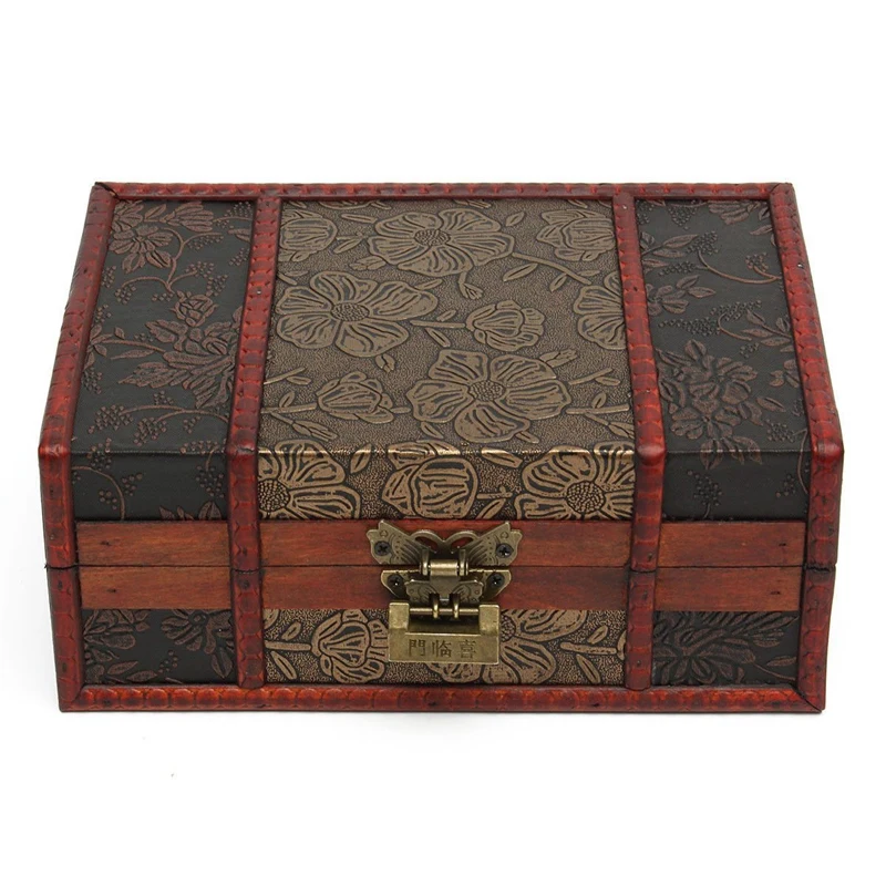 

2X Large Decorative Trinket Jewelry Lock Handmade Vintage Wooden Storage Gift Box