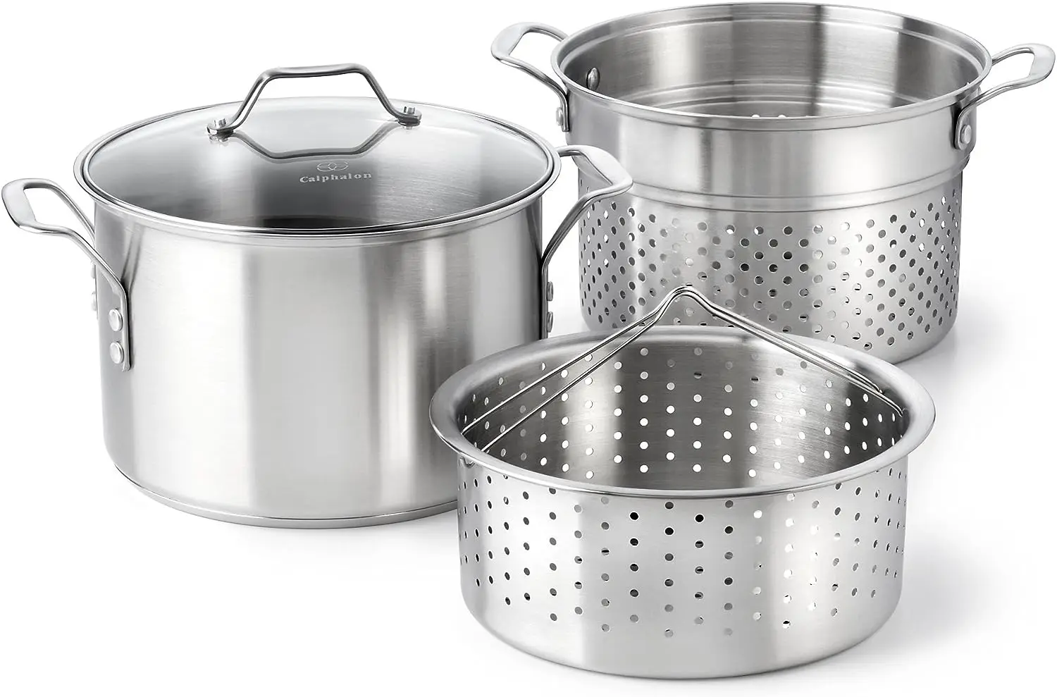 

Stainless Steel 8 quart Stock Pot with Steamer and Pasta Insert