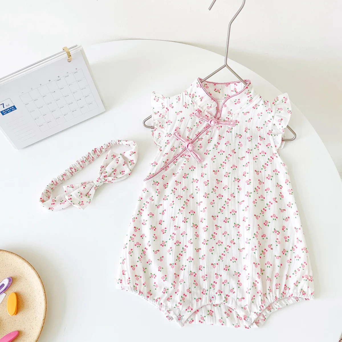 

Sanlutoz Summer Baby Clothes Cute Casual Girls Bodysuits Princess Baby Clothing Cotton with Headband