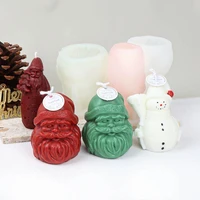 santa claus silicone candle mold for christmas 3d handmade gypsum aromathic candle making resin soap cake mould home decor gifts