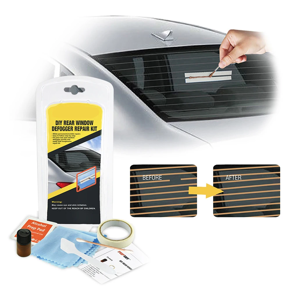 

Car Rear Window Defogger Repair Kit DIY Quick Repair Scratched Broken Defroster Heater Grid Lines Auto Care Accessories