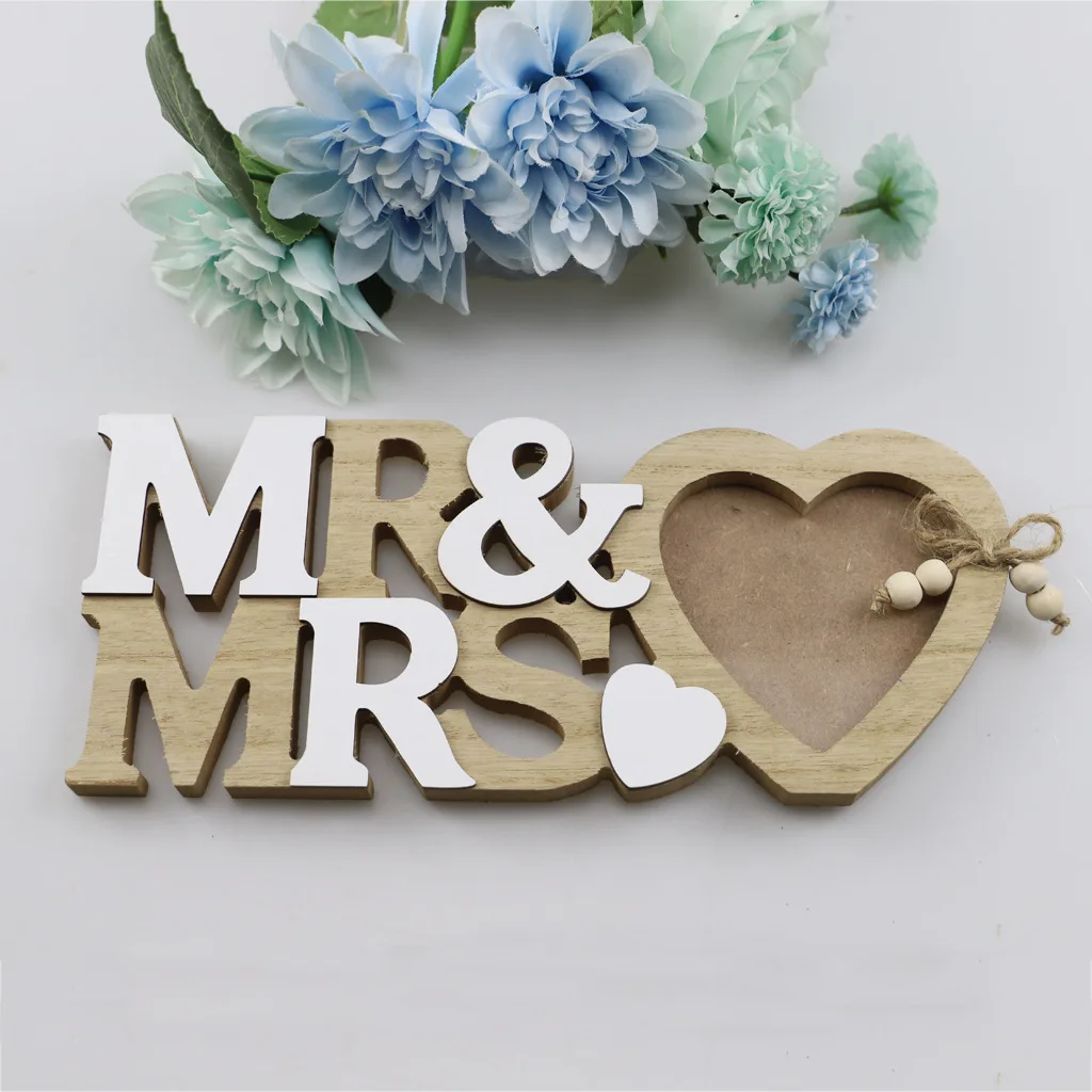 

Mr & Mrs Wooden Frame Wedding Decorations 2023 Country Wedding Decor For Home Brides Favor Wedding Supplies