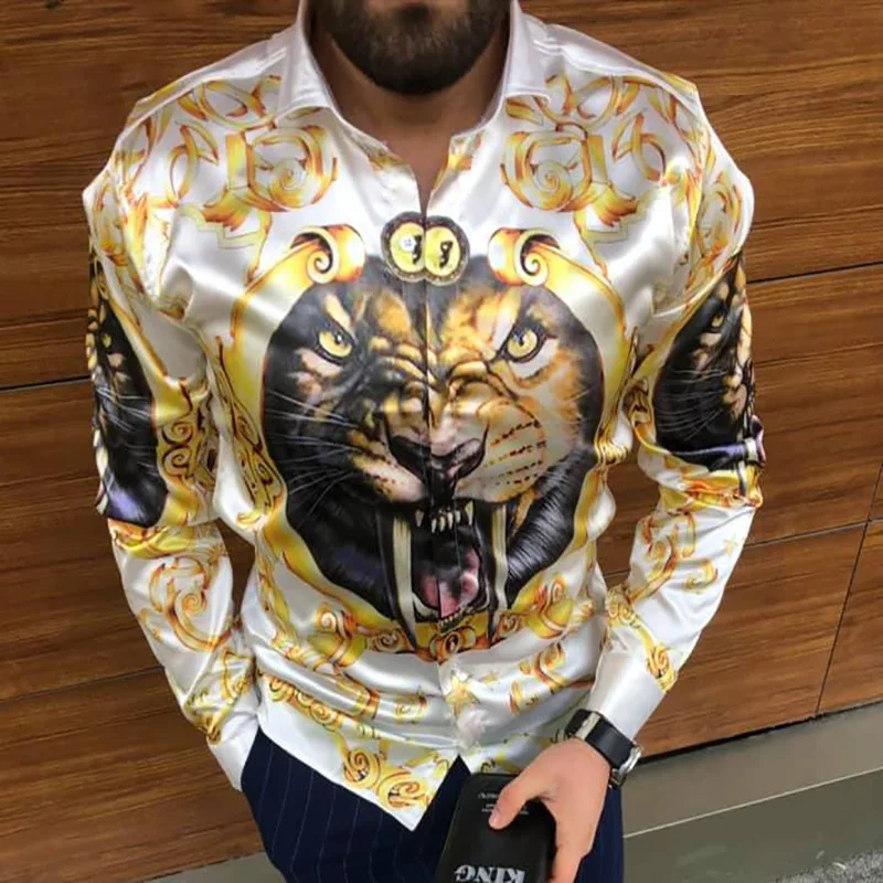

Hot Sale Satin Shirt Fashion Casual Men
