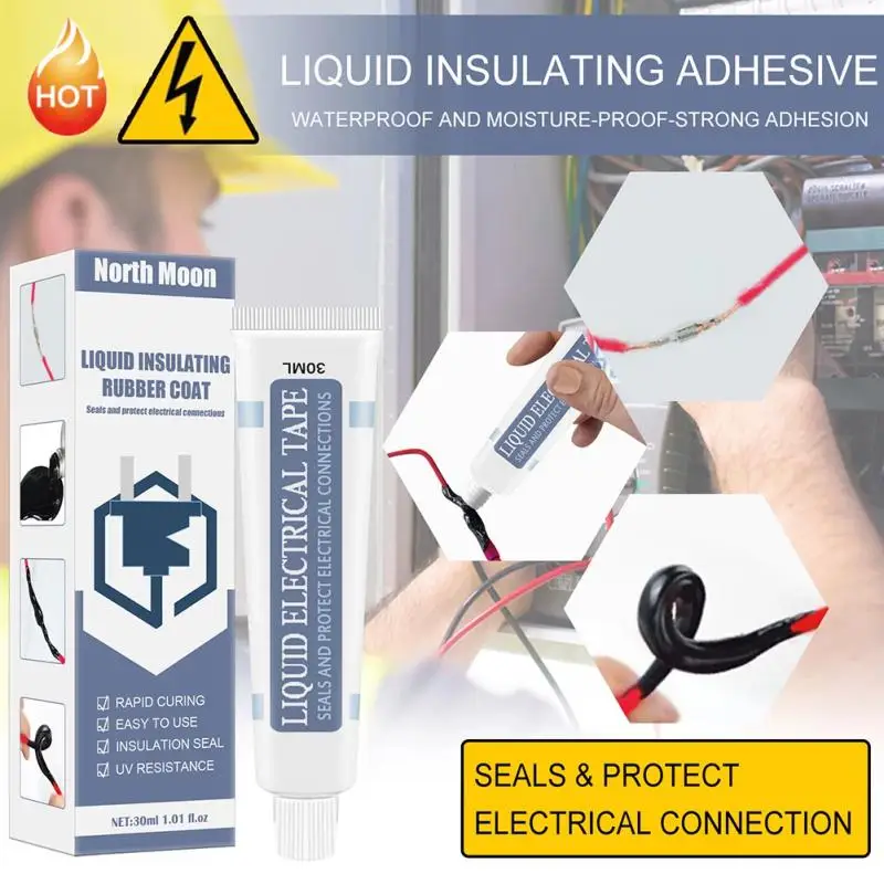 

Liquid Tape Insulation Waterproof Electrical Tape Temperature Resistant Flame Retardant Adhesive Tape Sealing Glue Sealers Tools
