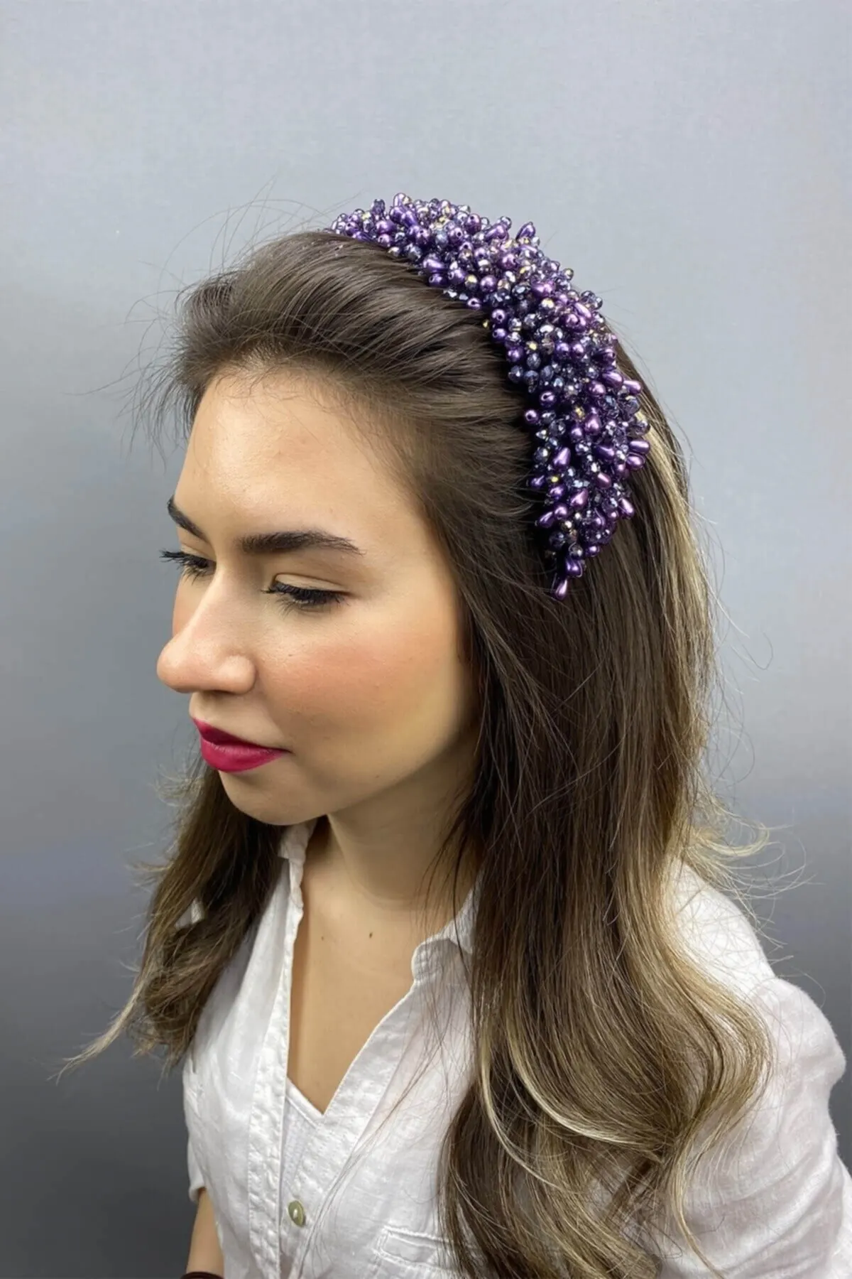 

Bridal Accessories Purple Pegasy Model Hair Accessory Wedding Handmade For Bride And Bridesmaids