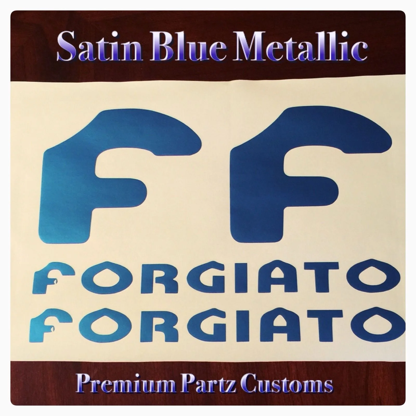

For (4Pcs) Forgiato Wheels Decal Window Body Logos Satin Metallic 4PC Set Custom USA New