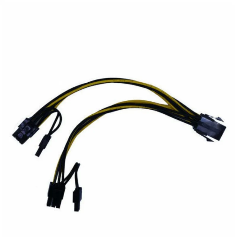 5PCS GPU 6Pin Female To Dual 8 Pin Male PCI-E Adapter Y-Splitter Power Cable Wire