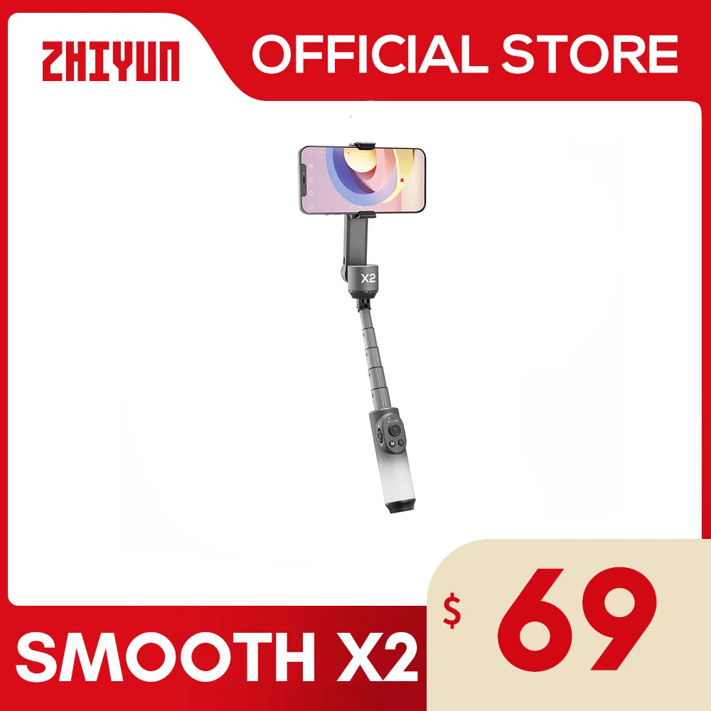 

ZHIYUN Official SMOOTH X2 Phone Gimbal Handheld Stabilizer 2-Axis Smartphone Gimbals for iPhone 13 PRO With Light