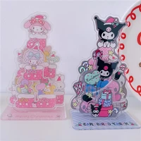 sanrio my melody kuromi kt cat cinnamoroll pompom purin anime figures acrylic student diy birthday gifts toy desktop ornaments