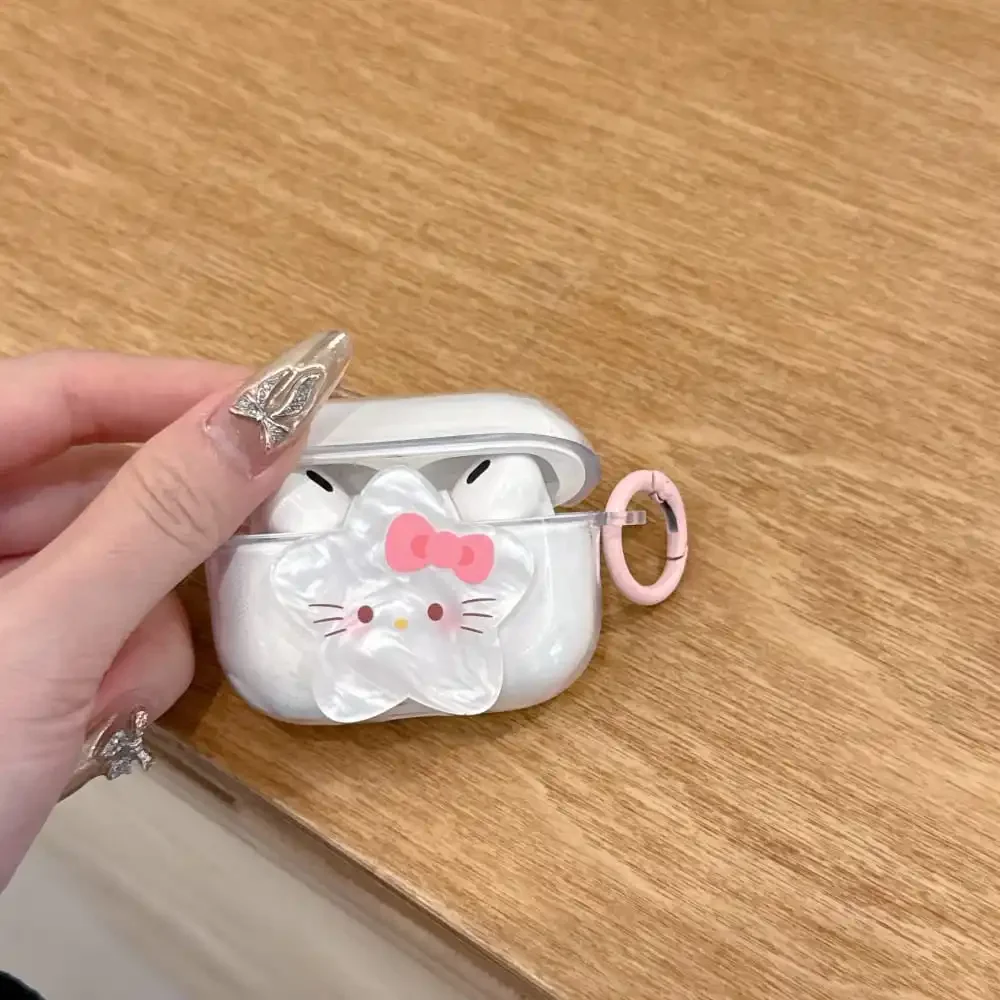 Защитный чехол для наушников с милым мультяшным аниме-ролем Hello Kitty AirPods 1 2 3 4 Pro 2rd