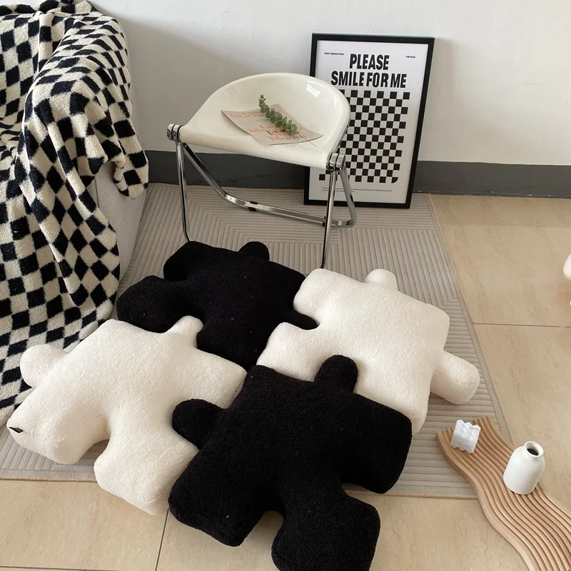 

Super Soft Puzzle Plush Throw Pillow Stitched Ins Nordic Stuffed Pillow For Bed Cushion Sofa Cotton Kids Toy Home Decor Gift