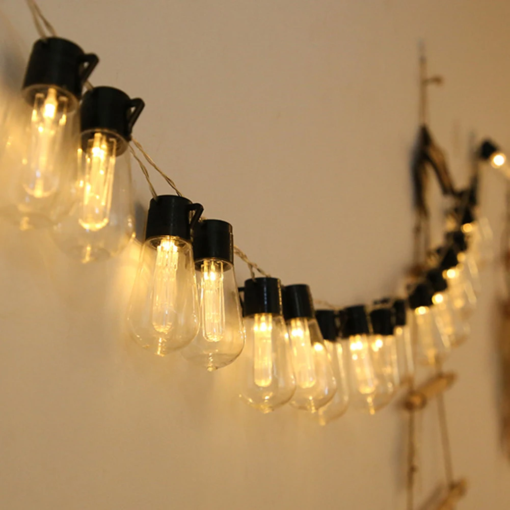 

LED Solar String Lights Bulb Retro Garland Fairy Lamp Christmas Yard Bar Outdoor Courtyard Landscape Decoration