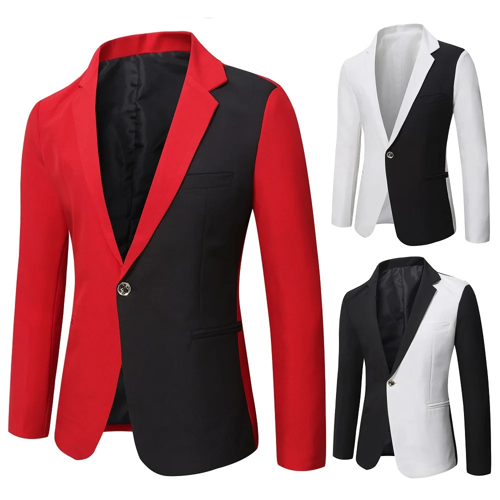 

2022 new men's fashion color matching casual business suit men's suit jacket men mens blazer jacket