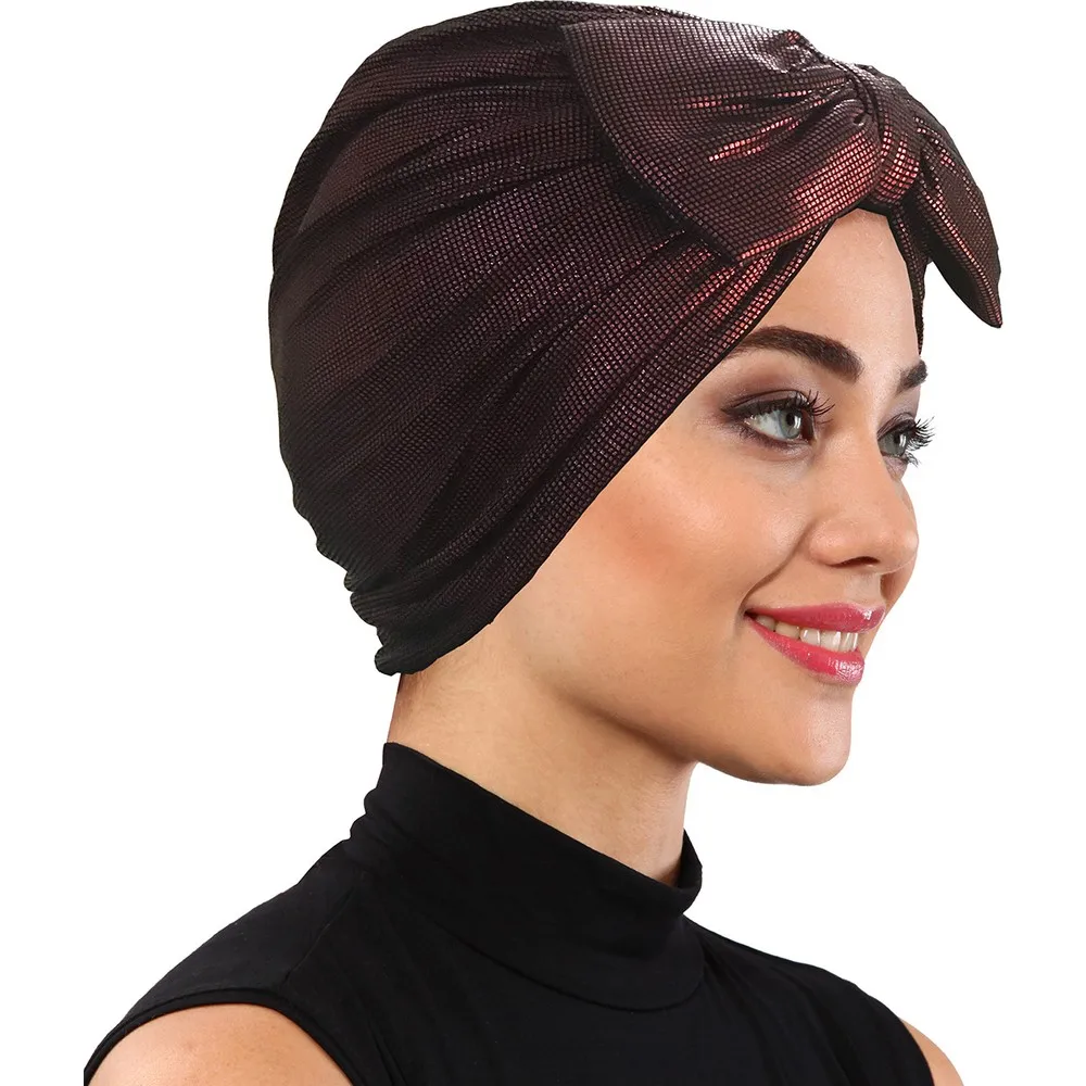 

Seedlings Lame Bow Black Hijab Bathing Cap