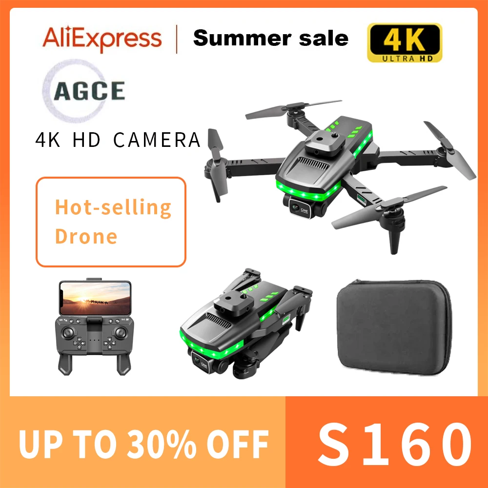 

ACGE S160 Mini Drone 4K HD Camera Four-sided Obstacle Avoidance Air Pressure Fixed Height Professional Foldable Quadcopter Toys