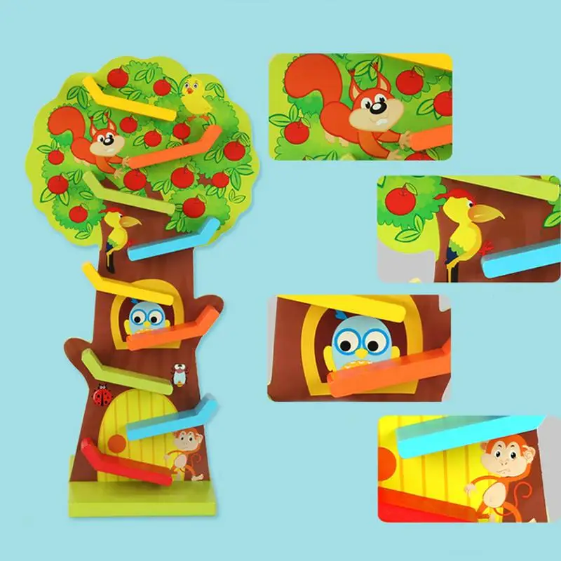 Деревянная игрушка-рамп с изображением белки животного гоночная машина для