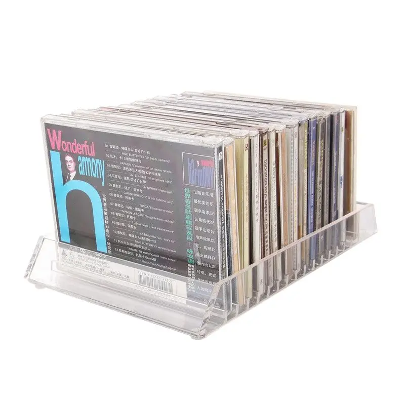Fashion Minimalist Style Acrylic Transparent Crystal Sense Desktop Box CD Rack