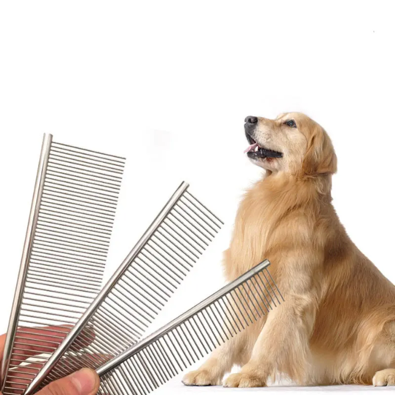 

Pet Hair Removal Comb Stainless Steel Pet Grooming Comb for Dogs and Cats Gently Removes Loose Undercoat, Mats,Tangles and Knots