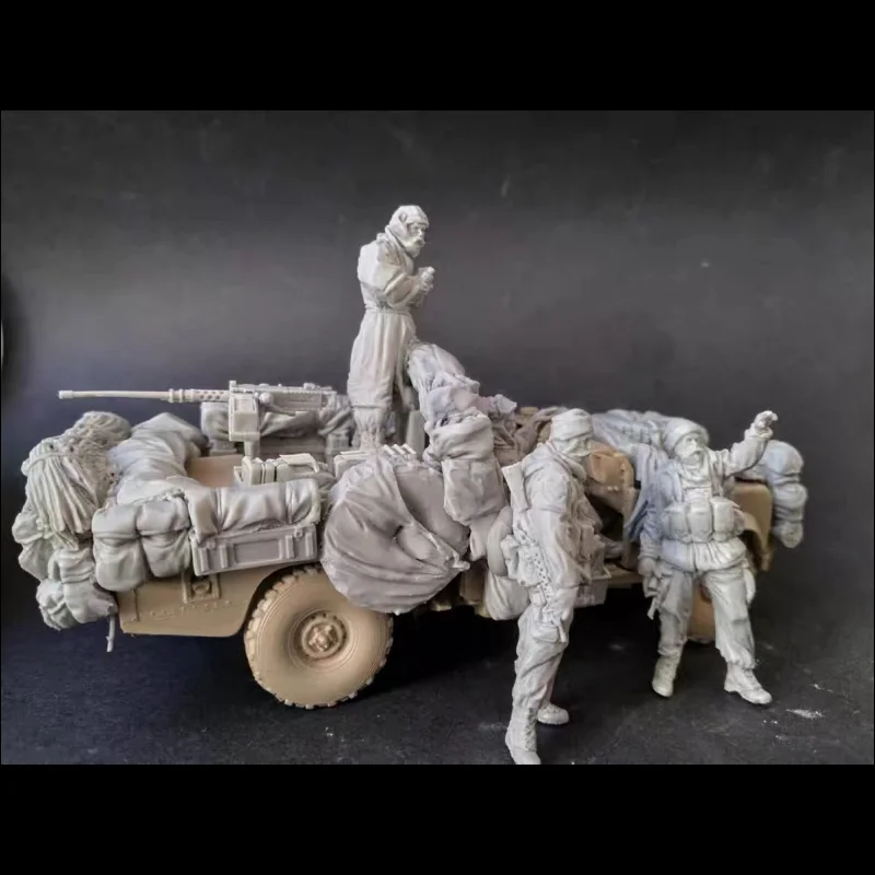1/35 искусственная фигурка из смолы военная тема (5 человек с запахом) несобранный и