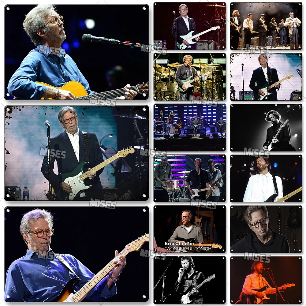 Металлическая пластина наклейки в виде скрипичного Клэптона, декоративный Ржавый металлический жестяной знак, мужская пещера, студийный клубный металлический налет