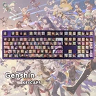 Прозрачные колпачки для клавиш Genshin Impact Hutao аниме аксессуары PBT механическая клавиатура декоративные колпачки для косплея